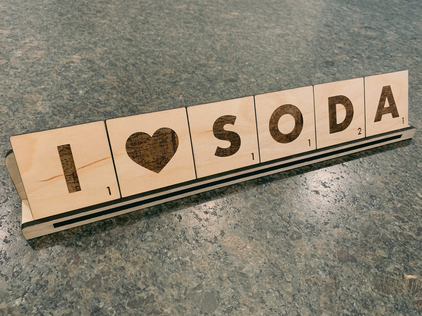 Scrabble Tile Coasters with tile letter tray, personalized any word up to 6 letters