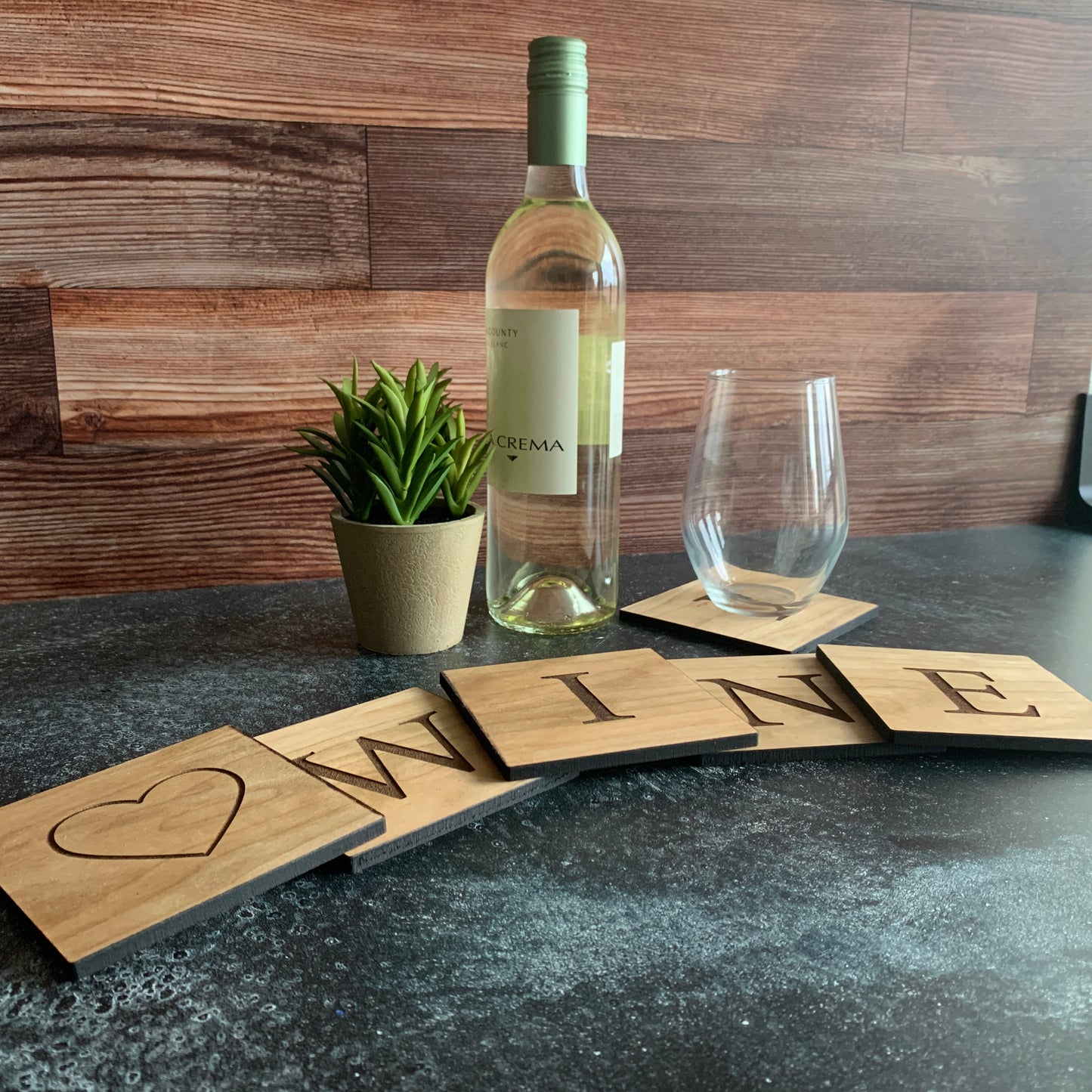 Wine Coasters - I Love Wine Coaster Set