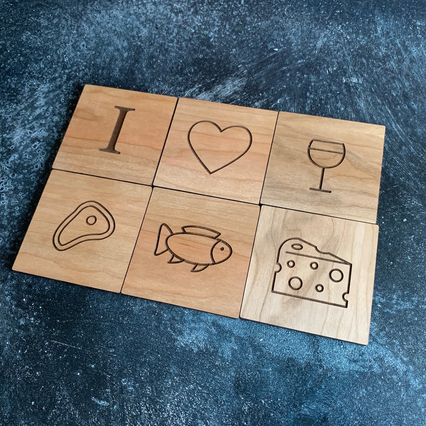 Wine Coasters - Wine Lover's Coaster Set with Icons