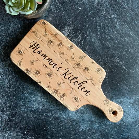 Momma's Kitchen Serving Board with Flower Pattern